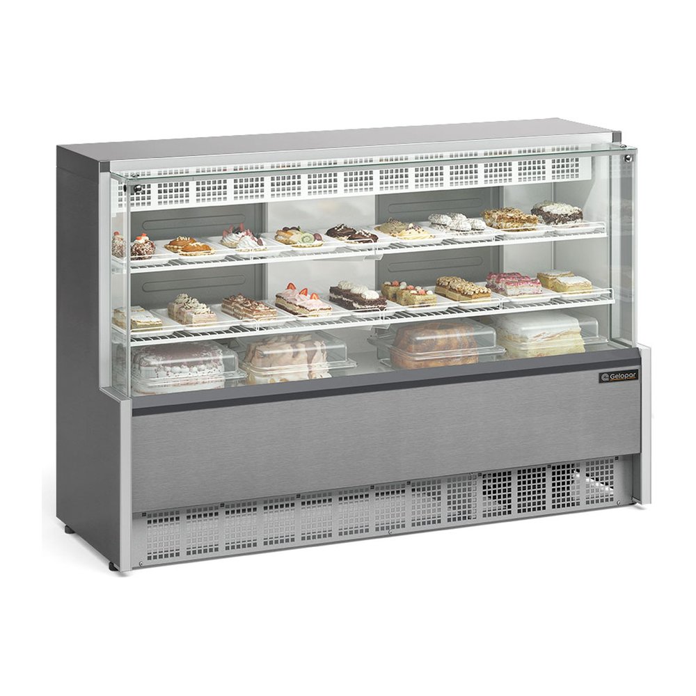 Vitrine Refrigerada Confeitaria Dupla Função Linha Aurora 1,73 m