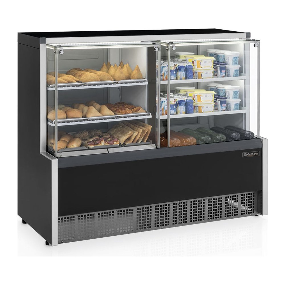 Vitrine Quente/Fria 2 Placas Frias Linha Aurora 1,40 m